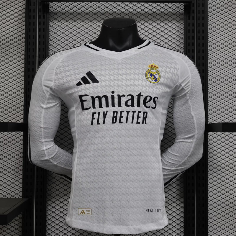 Camisa Real Madrid Home 24/25 - Versão Jogador Manga Longa